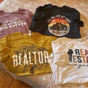 4 Realtor Themed T-Shirts - Assorted Colors